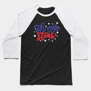 Southern Oh My Stars 4th of July Girls USA Patriotic Baseball T-Shirt